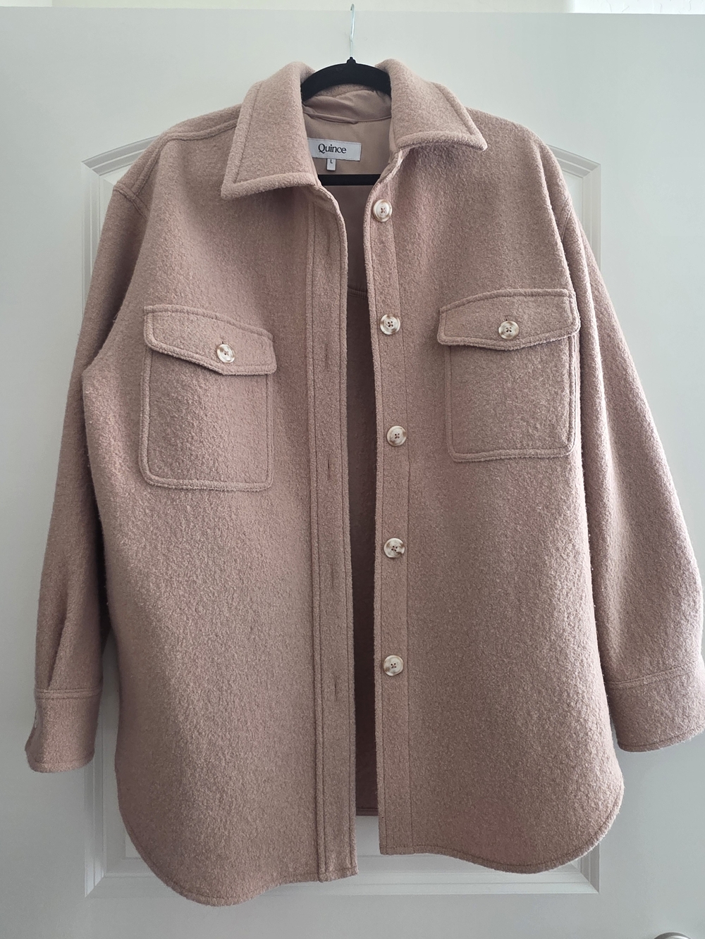 Quince Dusty Pink Wool-Blend Utility Shacket